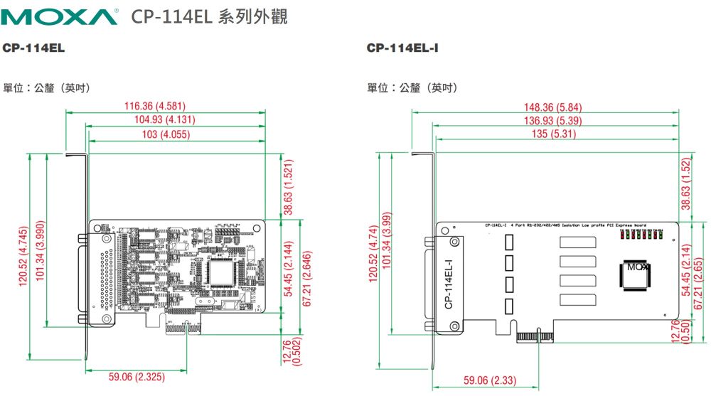 Moxa CP-114EL系列外觀